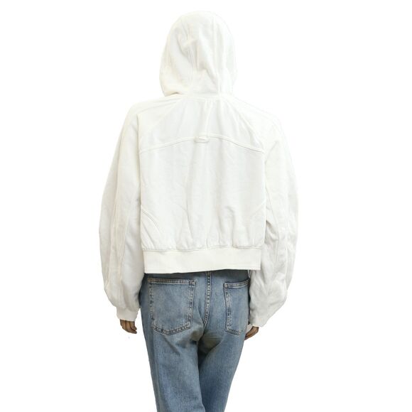 Free People FP Movement Side Line Zip Hoodie Jacket Top Ribbed White XS 281989 - Picture 9 of 10
